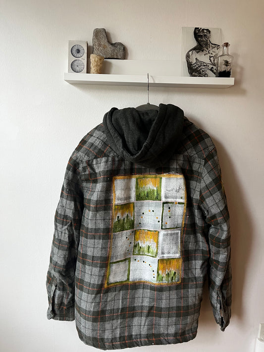 Desert Woods Block Print Flannel Hoodie