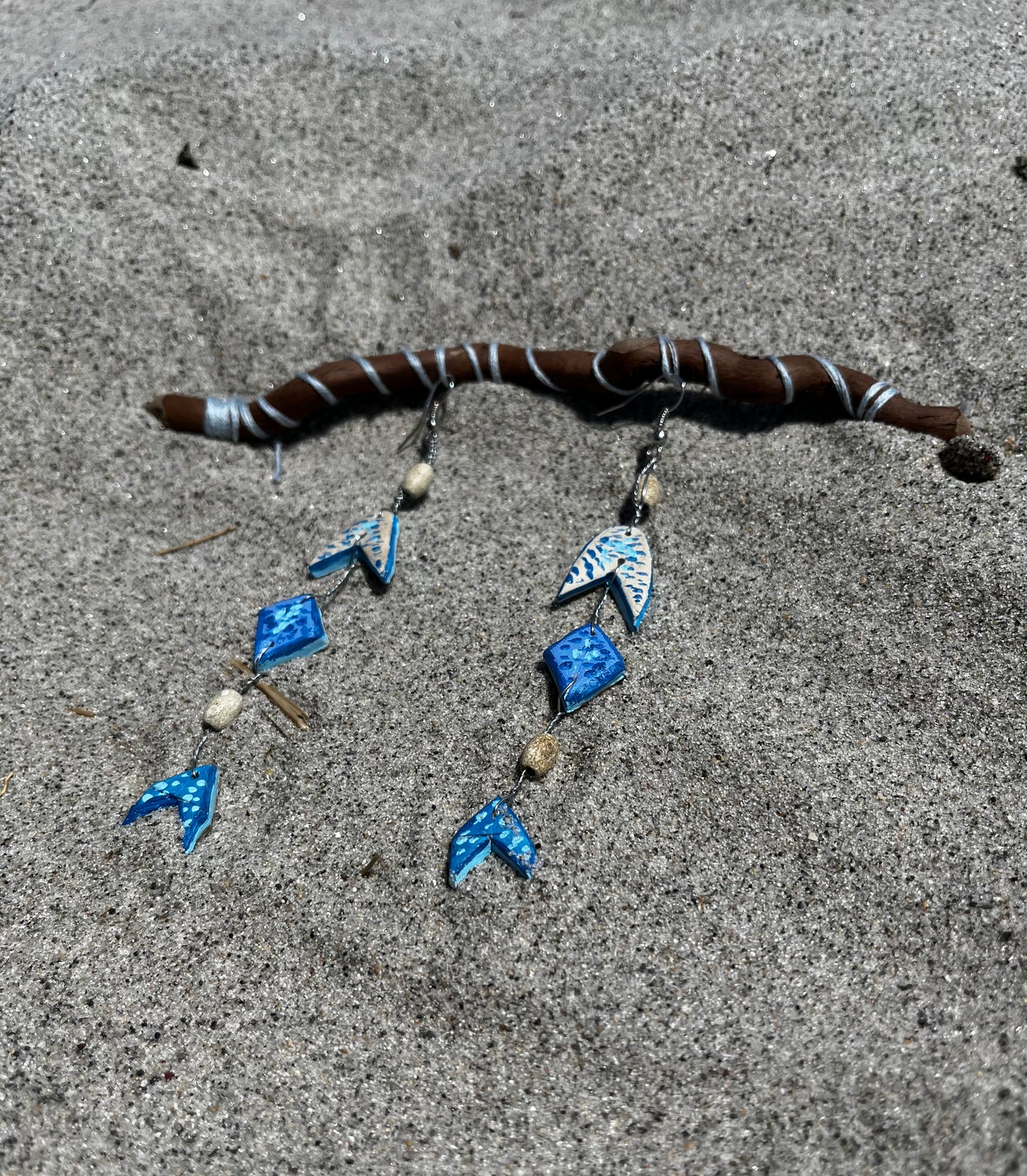 Medium Blue Fish Earrings