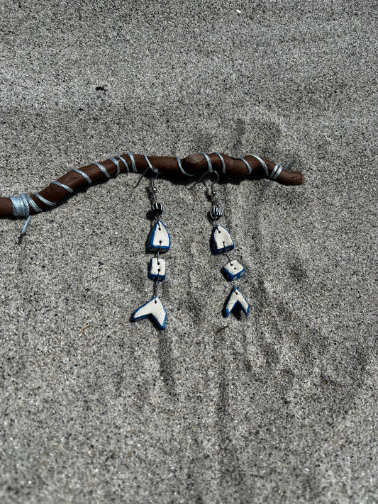 Small Blue Fish Earrings