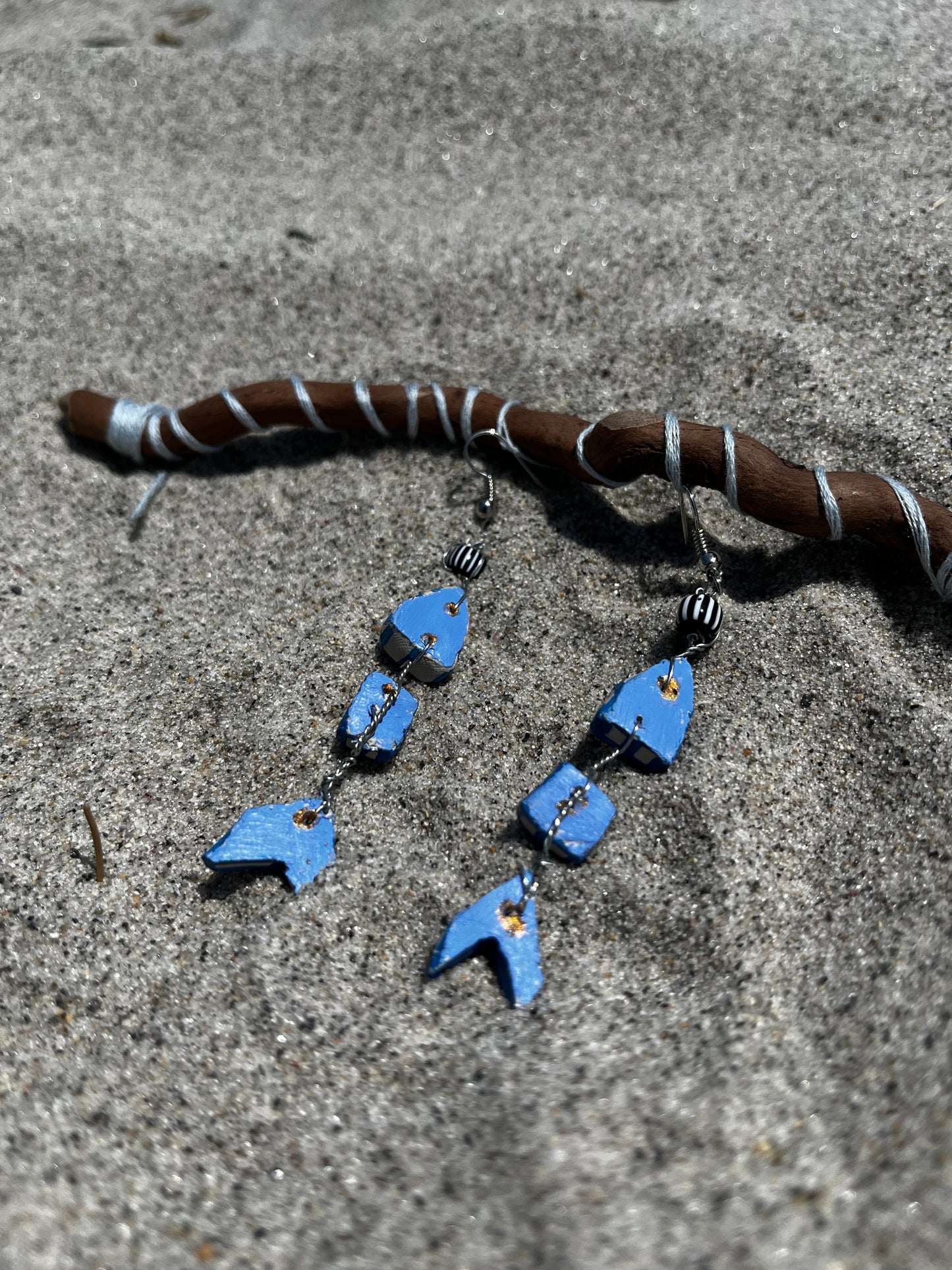 Small Blue Fish Earrings